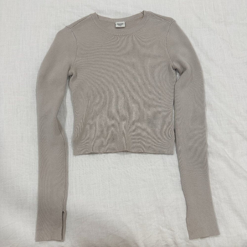 Abercrombie Slim Crew Sweater - Cream - XS